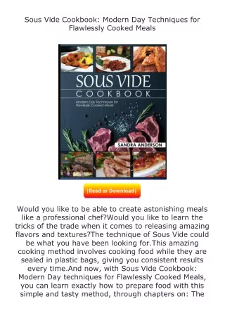 ✔️download⚡️ (pdf) Sous Vide Cookbook: Modern Day Techniques for Flawlessly