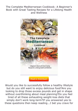 free read (✔️pdf❤️) The Complete Mediterranean Cookbook: A Beginner's Book