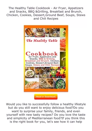 (❤️pdf)full✔download The Healthy Table Cookbook - Air Fryer, Appetizers and