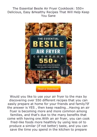 pdf❤(download)⚡ The Essential Besile Air Fryer Cookbook: 550+ Delicious, Ea