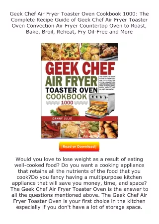 Download⚡PDF❤ Geek Chef Air Fryer Toaster Oven Cookbook 1000: The Complete