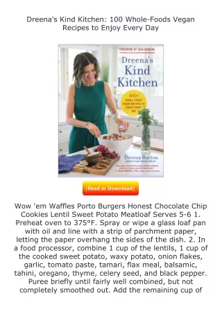 free read (✔️pdf❤️) Dreena's Kind Kitchen: 100 Whole-Foods Vegan Recipes to