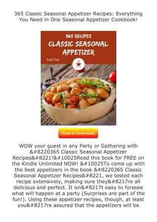 ❤PDF⚡ 365 Classic Seasonal Appetizer Recipes: Everything You Need in One Se