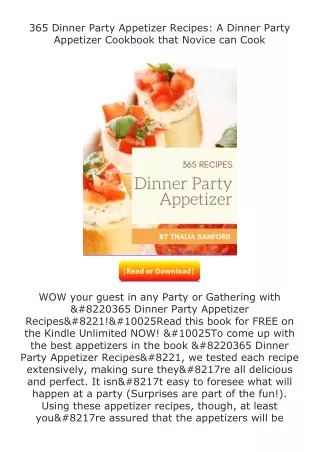 download⚡️ free (✔️pdf✔️) 365 Dinner Party Appetizer Recipes: A Dinner Part