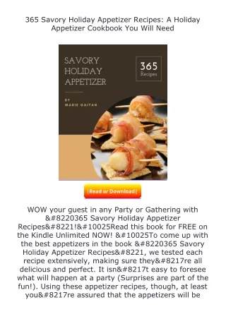 ❤️get (⚡️pdf⚡️) download 365 Savory Holiday Appetizer Recipes: A Holiday Ap