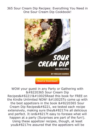 full✔download️⚡(pdf) 365 Sour Cream Dip Recipes: Everything You Need in One