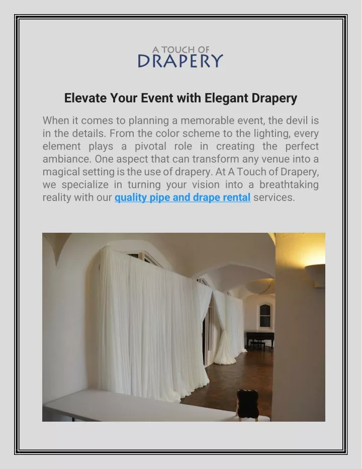 elevate your event with elegant drapery