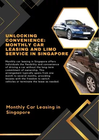 Unlocking Convenience Monthly Car Leasing and Limo Service in Singapore