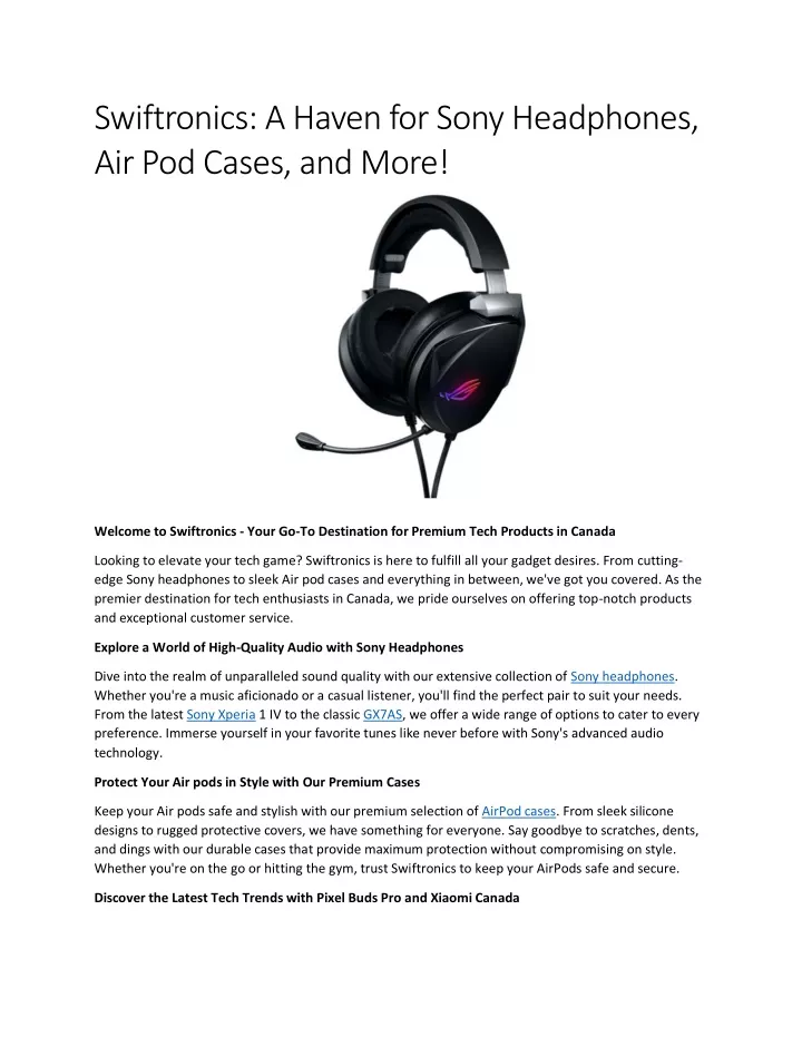 swiftronics a haven for sony headphones