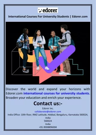 International Courses For University Students  Edorer.com