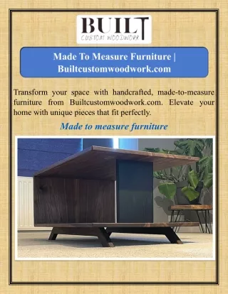 Made To Measure Furniture Builtcustomwoodwork.com