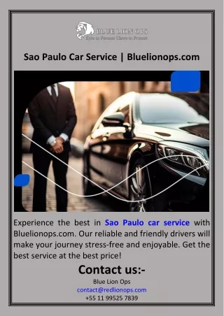 Sao Paulo Car Service  Bluelionops.com