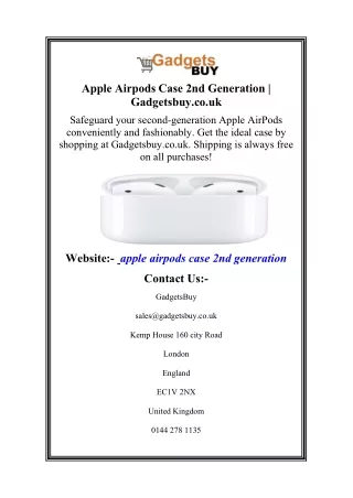 Apple Airpods Case 2nd Generation | Gadgetsbuy.co.uk