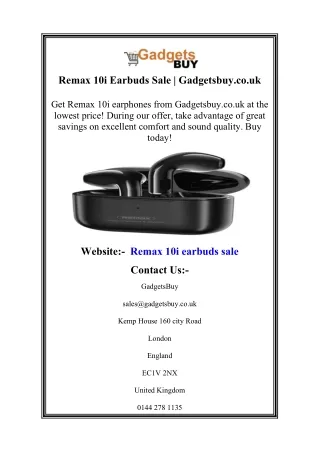 Remax 10i Earbuds Sale | Gadgetsbuy.co.uk