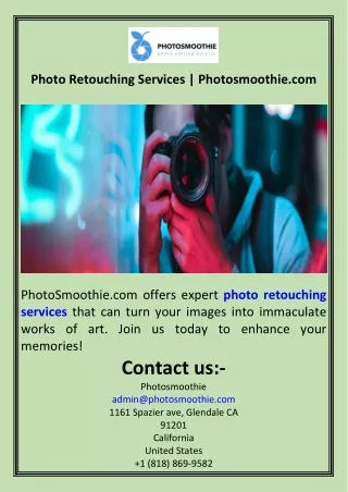 Photo Retouching Services  Photosmoothie.com