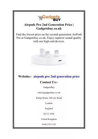 Airpods Pro 2nd Generation Price | Gadgetsbuy.co.uk