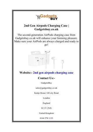 2nd Gen Airpods Charging Case | Gadgetsbuy.co.uk