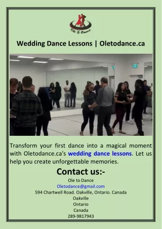 Wedding Dance Lessons  Oletodance.ca