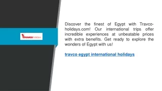 Travco Egypt International Holidays  Travco-holidays.com