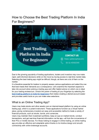 How to Choose the Best Trading Platform In India For Beginners