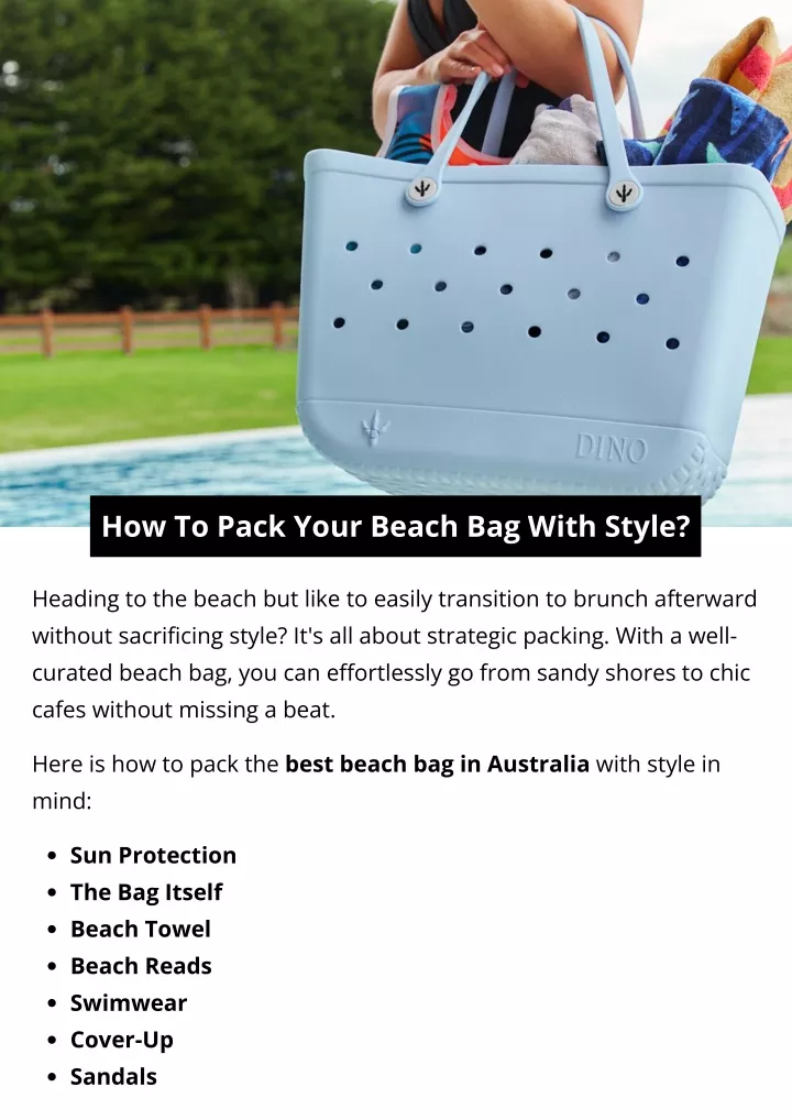 how to pack your beach bag with style