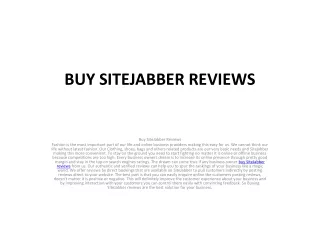 BUY SITEJABBER REVIEWS