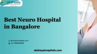 Best neuro hospital in Bangalore