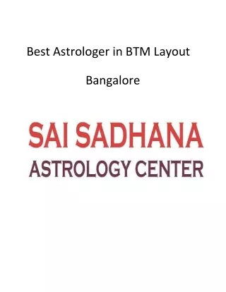 best astrologer in btm layout