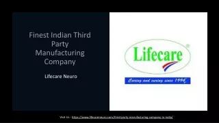 Finest Indian Third Party Manufacturing Company - Lifecare Neuro