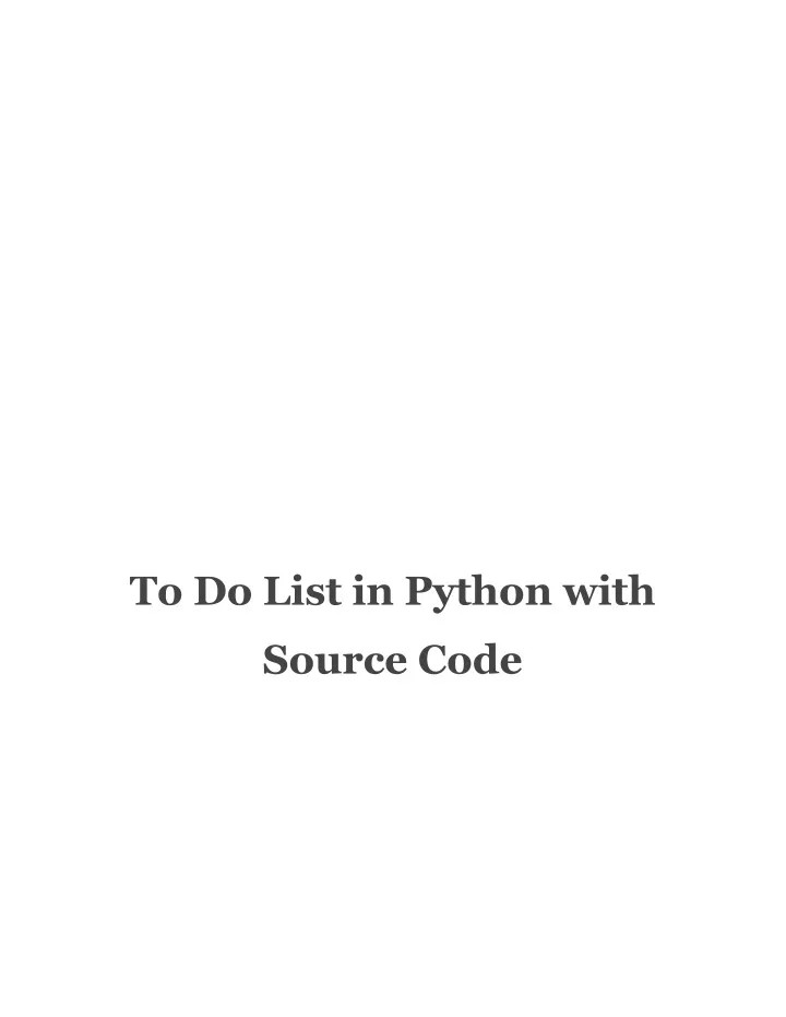 to do list in python with