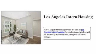 Los Angeles Intern Housing