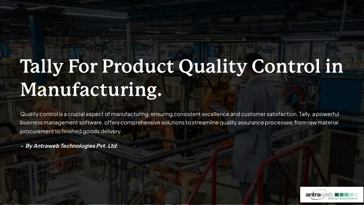 tally for product quality control in manufacturing