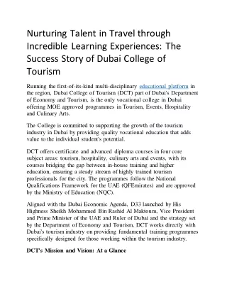 Nurturing Talent in Travel through Incredible Learning Experiences