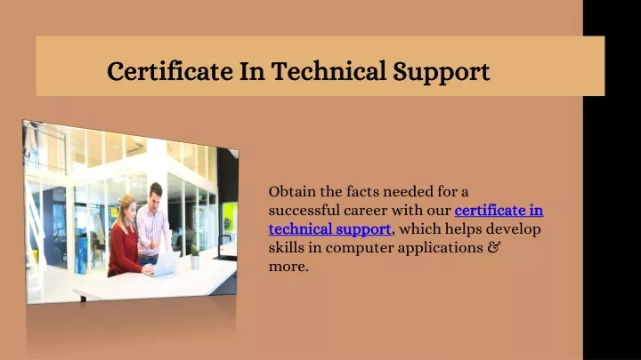 certificate in technical support