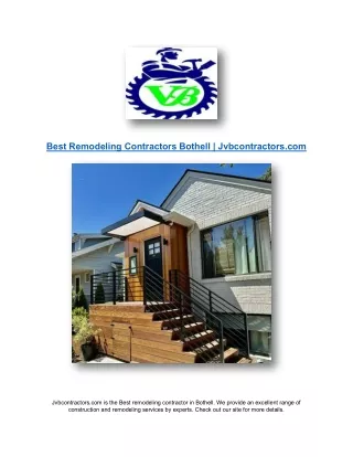 Best Remodeling Contractors Bothell | Jvbcontractors.com