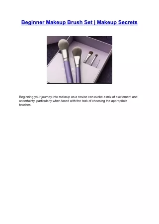 Beginner Makeup Brush Set | Makeup Secrets
