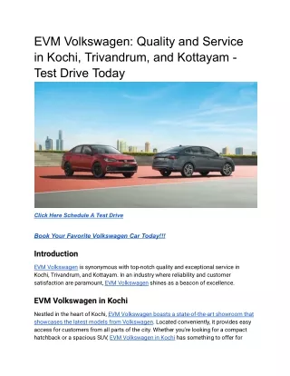 EVM Volkswagen_ Quality and Service in Kochi, Trivandrum, and Kottayam - Test Drive Today