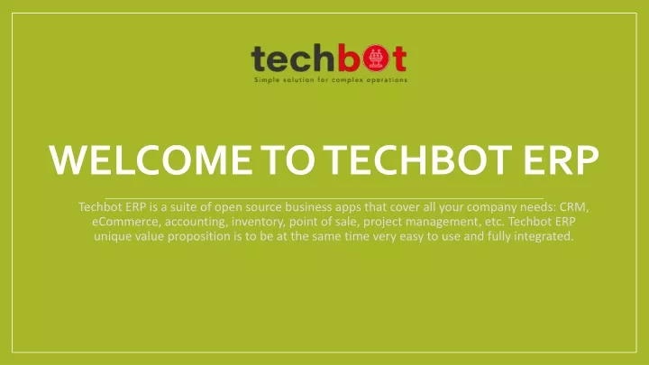 welcome to techbot erp