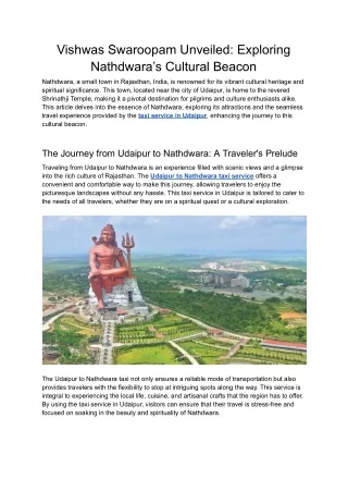 Vishwas Swaroopam Unveiled_ Exploring Nathdwara’s Cultural Beacon