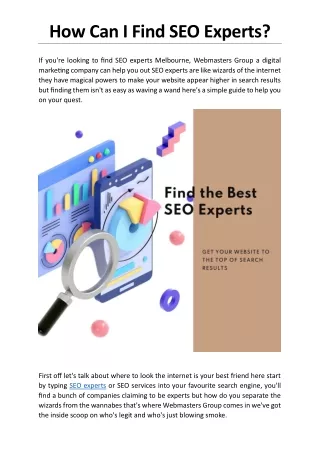 how can i find seo experts