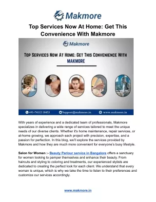 Top Services Now At Home: Get This Convenience With Makmore