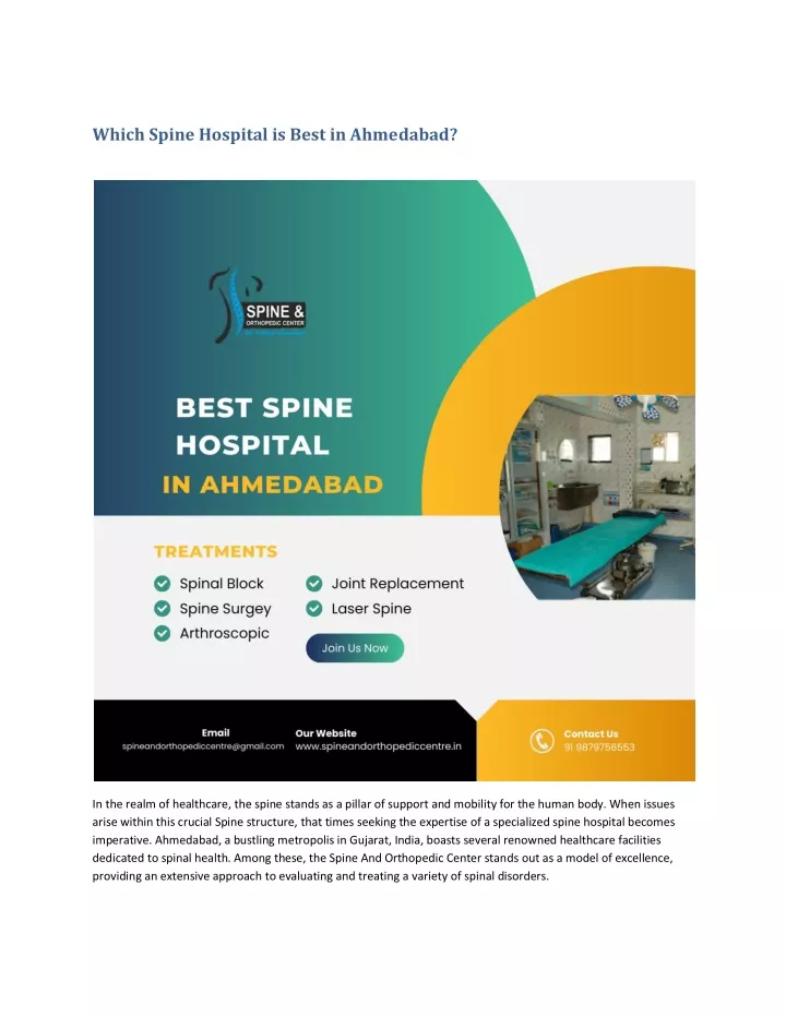 which spine hospital is best in ahmedabad