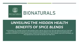 Unveiling the Hidden Health Benefits of Spice Blends