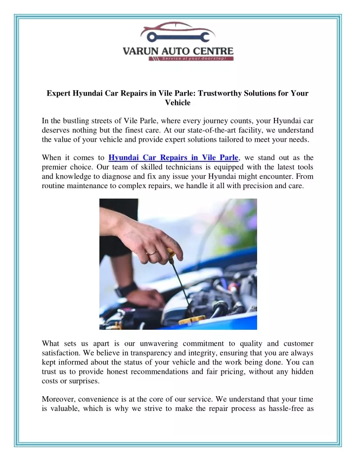 expert hyundai car repairs in vile parle