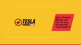 Tips to Maintain Your Avenger 220 Cruise Battery - Tesla Power USA