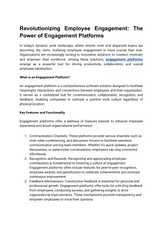 Revolutionizing Employee Engagement_ The Power of Engagement Platforms