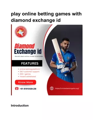 play online betting games with diamond exchange id