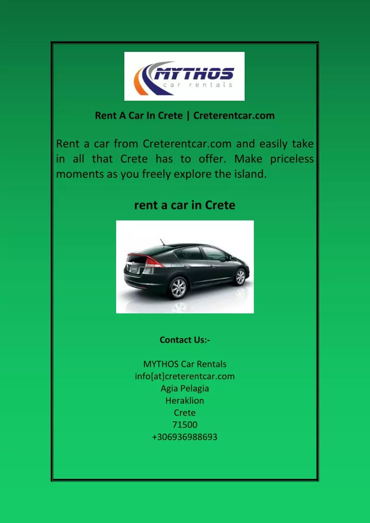 rent a car in crete creterentcar com