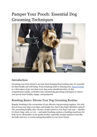 Pamper Your Pooch_ Essential Dog Grooming Techniques
