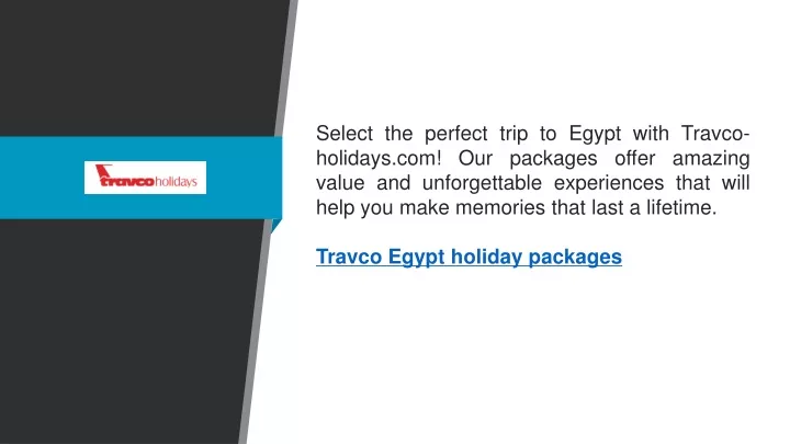 select the perfect trip to egypt with travco